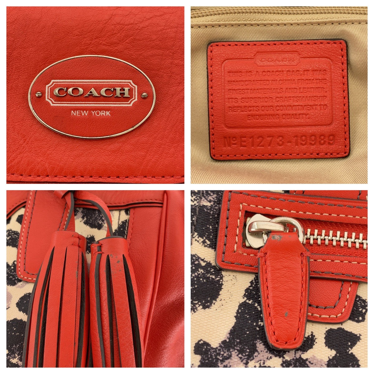 18080
COACH コーチ レッド シルバー金具 キャンバス / レザー E1273-19989 ハンドバッグ ショルダーバッグ  レディース ABP11