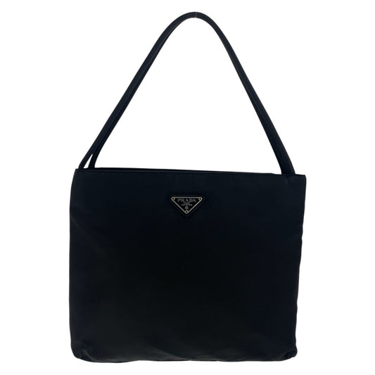 18081
PRADA プラダ テスート 三角ロゴプレート ブラック 黒 シルバー金具 ナイロン トートバッグ ショルダーバッグ  レディース ABP