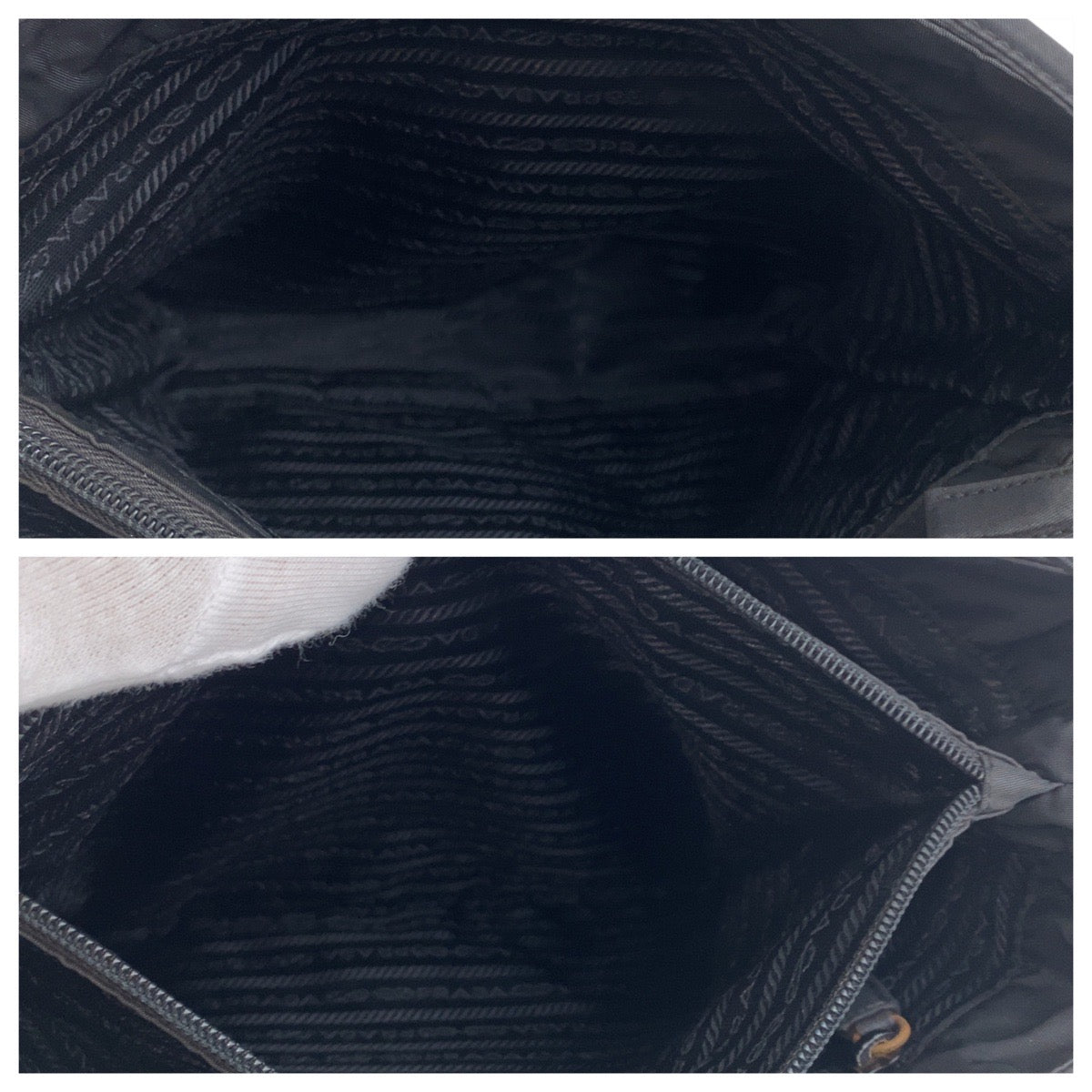 18081
PRADA Tessuto Triangle Logo Plate Black Silver Hardware Nylon Tote Bag Shoulder Bag Ladies ABP33