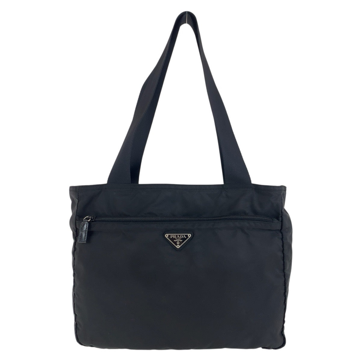 18082
PRADA プラダ テスート 三角ロゴプレート ブラック 黒 シルバー金具 ナイロン トートバッグ ショルダーバッグ  レディース ABP32