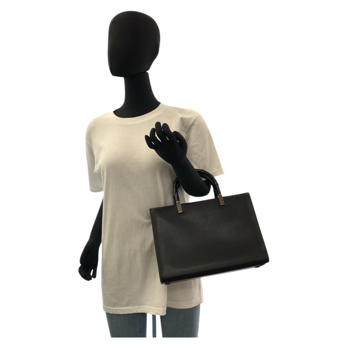 18084
GUCCI グッチ バンブー ブラック 黒 ゴールド金具 レザー 002 1035 ハンドバッグ トートバッグ ショルダーバッグ 2way  レディース A58