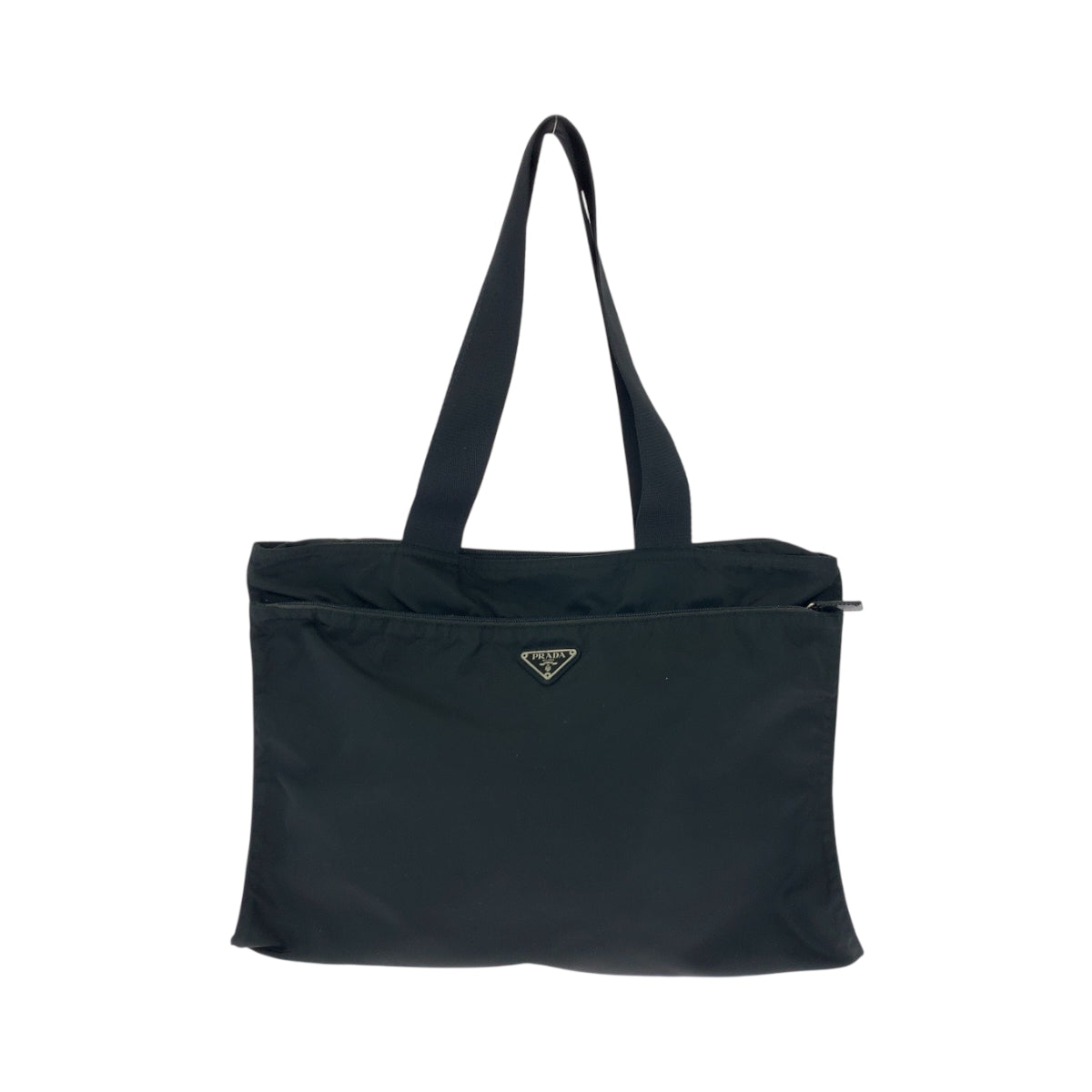 18085
PRADA プラダ テスート 三角ロゴプレート ブラック 黒 シルバー金具 ナイロン トートバッグ ハンドバッグ  レディース ABP39