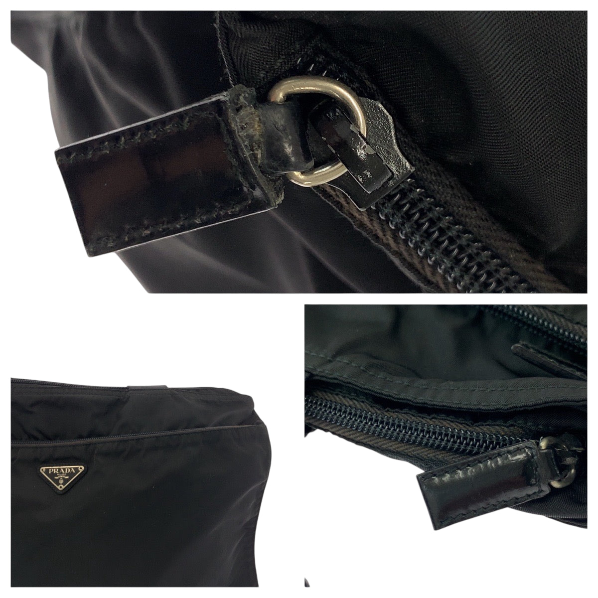 18085
PRADA プラダ テスート 三角ロゴプレート ブラック 黒 シルバー金具 ナイロン トートバッグ ハンドバッグ  レディース ABP39