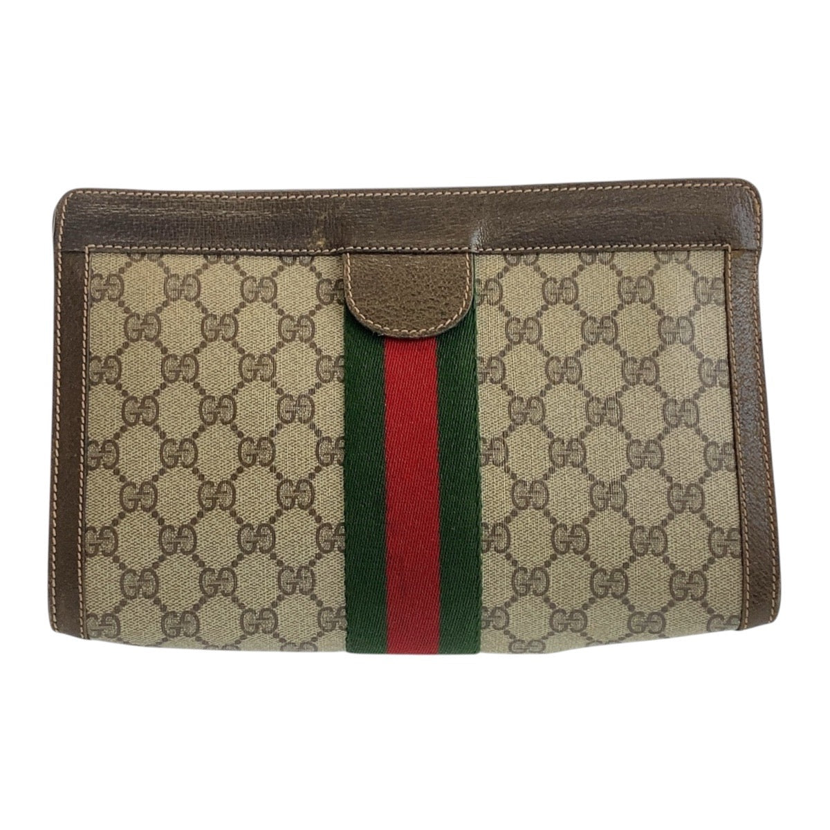 18086
GUCCI グッチ ヴィンテージ オールドグッチ シェリーライン ベージュ ブラウン  GGスプリームキャンバス / レザー 67 014 2125 クラッチバッグ セカンドバッグ  メンズ AB19