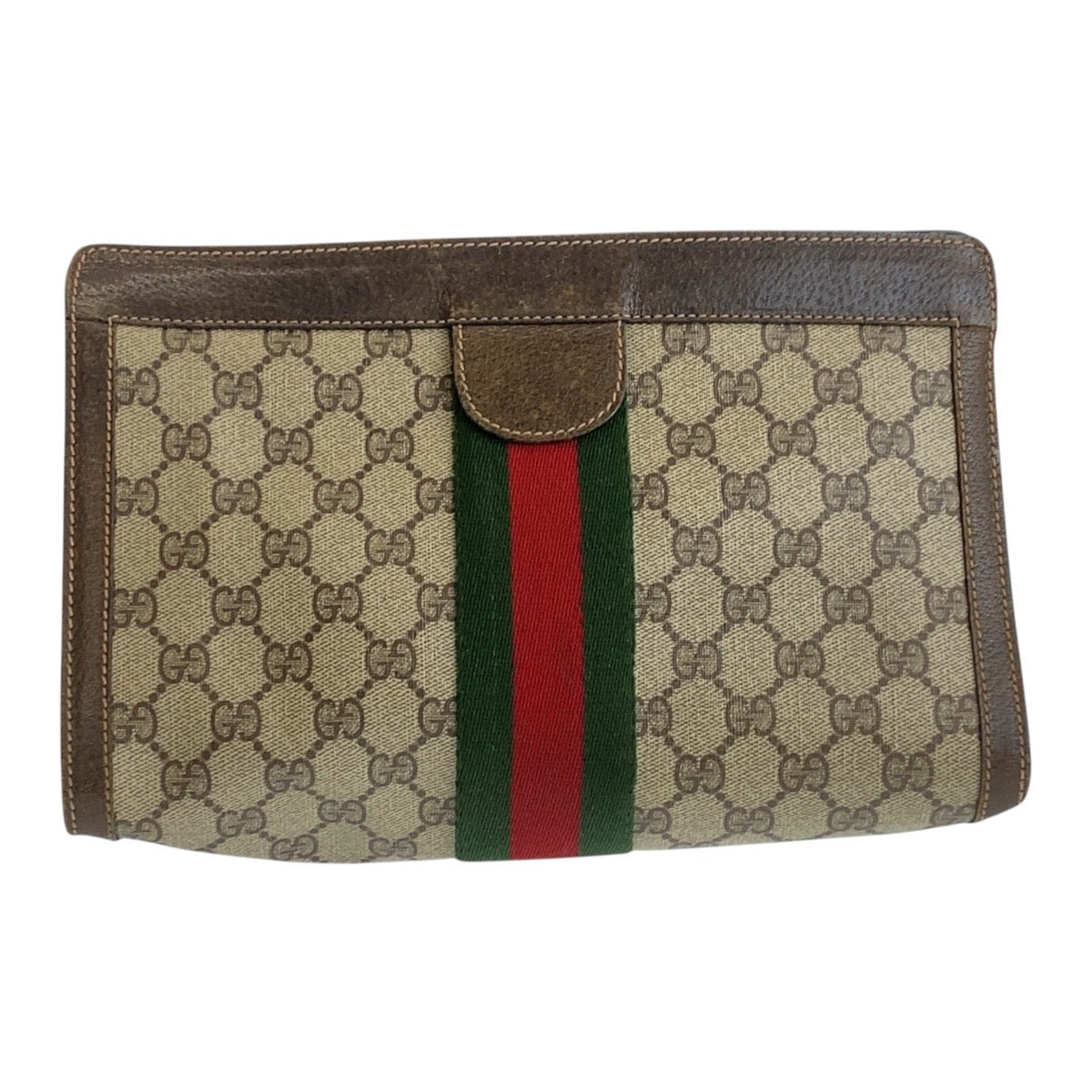 18086
GUCCI グッチ ヴィンテージ オールドグッチ シェリーライン ベージュ ブラウン  GGスプリームキャンバス / レザー 67 014 2125 クラッチバッグ セカンドバッグ  メンズ AB19