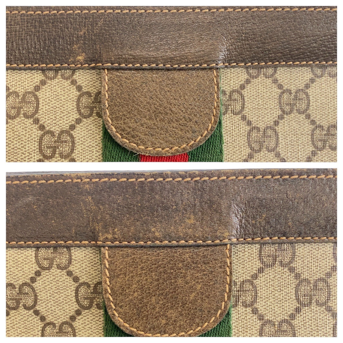18086
GUCCI グッチ ヴィンテージ オールドグッチ シェリーライン ベージュ ブラウン  GGスプリームキャンバス / レザー 67 014 2125 クラッチバッグ セカンドバッグ  メンズ AB19