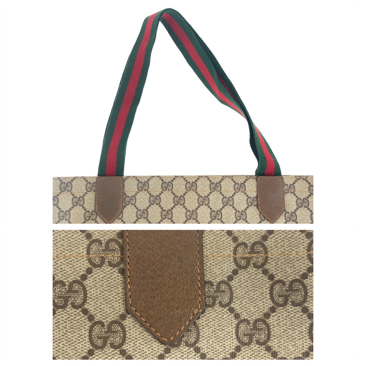 18088
GUCCI グッチ ヴィンテージ シェリーライン オールドグッチ ベージュ ブラウン ゴールド金具 GGスプリームキャンバス 002.63.0048 トートバッグ ショルダーバック  レディース ABP40