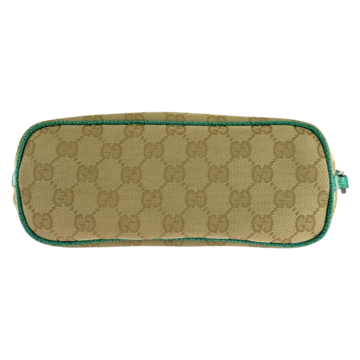 18092
GUCCI グッチ ベージュ グリーン シルバー金具 GGキャンバス / レザー 07198 ハンドバッグ アクセサリーポーチ  レディース A39