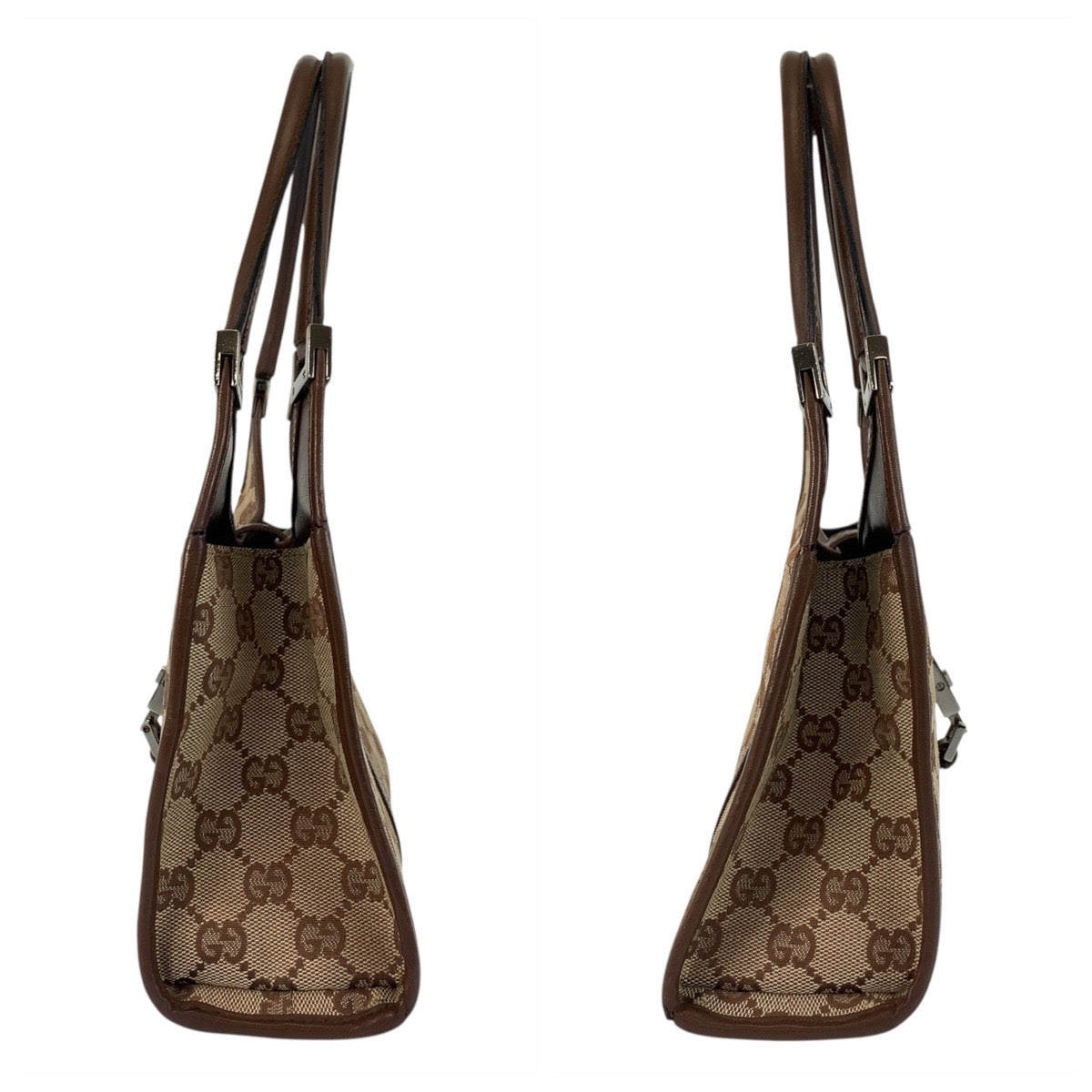 18094
GUCCI グッチ ジャッキー ベージュ ブラウン シルバー金具 GGキャンバス / レザー 002 1068 ハンドバッグ ショルダーバッグ  レディース