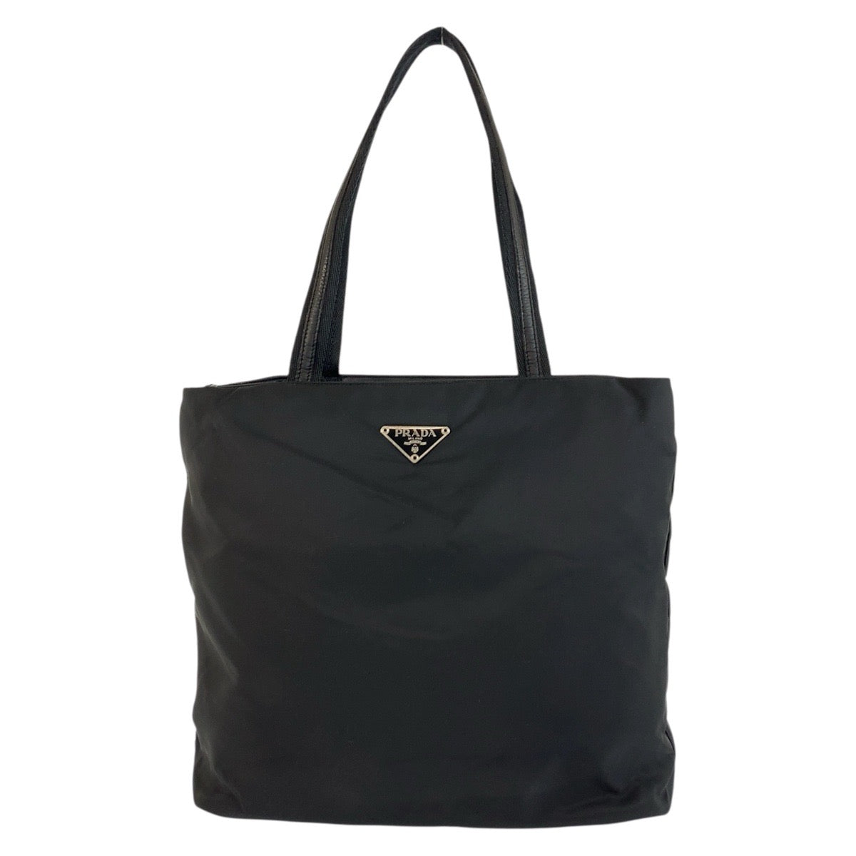 18095
PRADA プラダ テスート 三角ロゴプレート ブラック 黒 シルバー金具 ナイロン 22 トートバッグ ショルダーバッグ  レディース ABP40