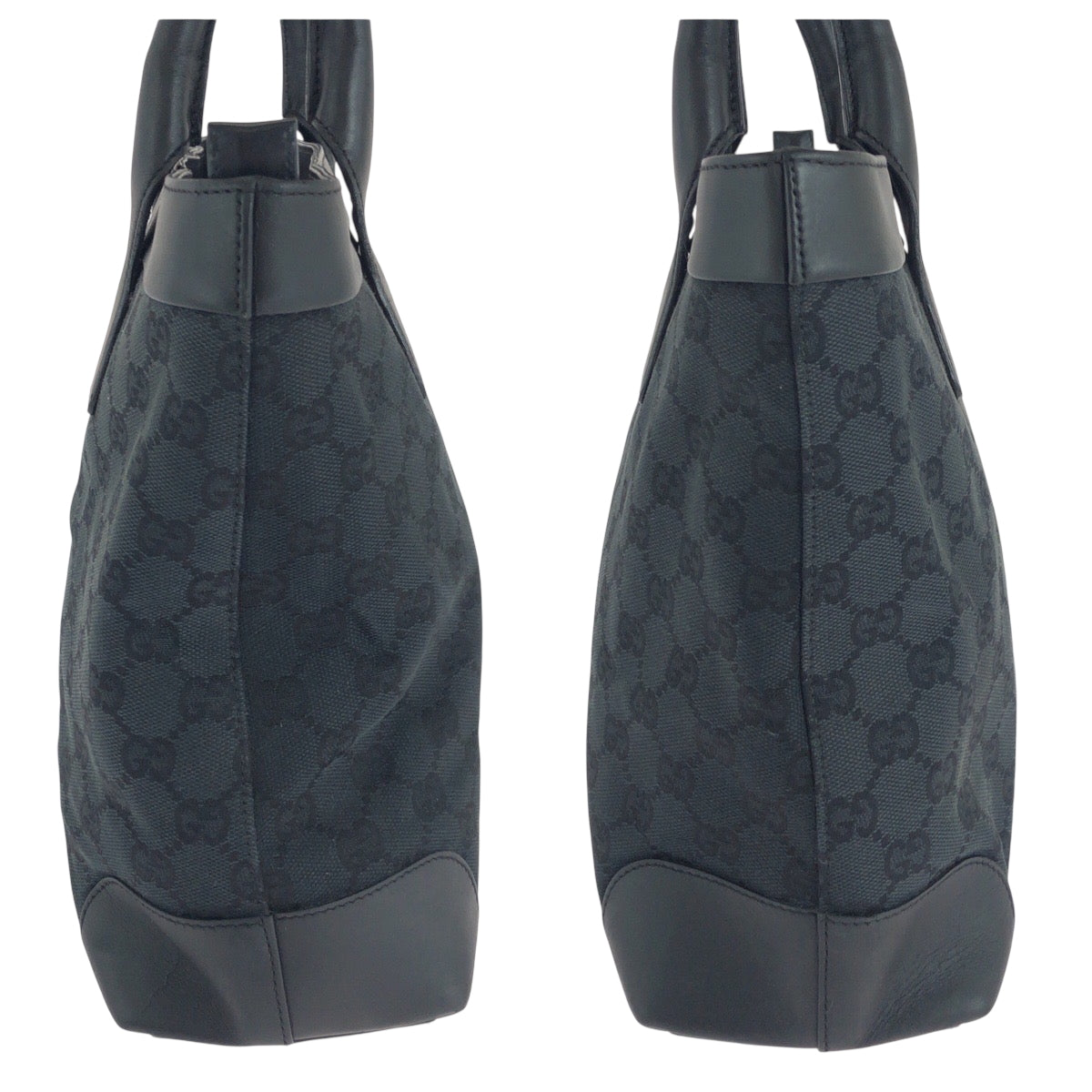 18097
GUCCI グッチ ブラック 黒 シルバー金具 GGキャンバス 002 1119 トートバッグ ハンドバッグ  レディース AB35