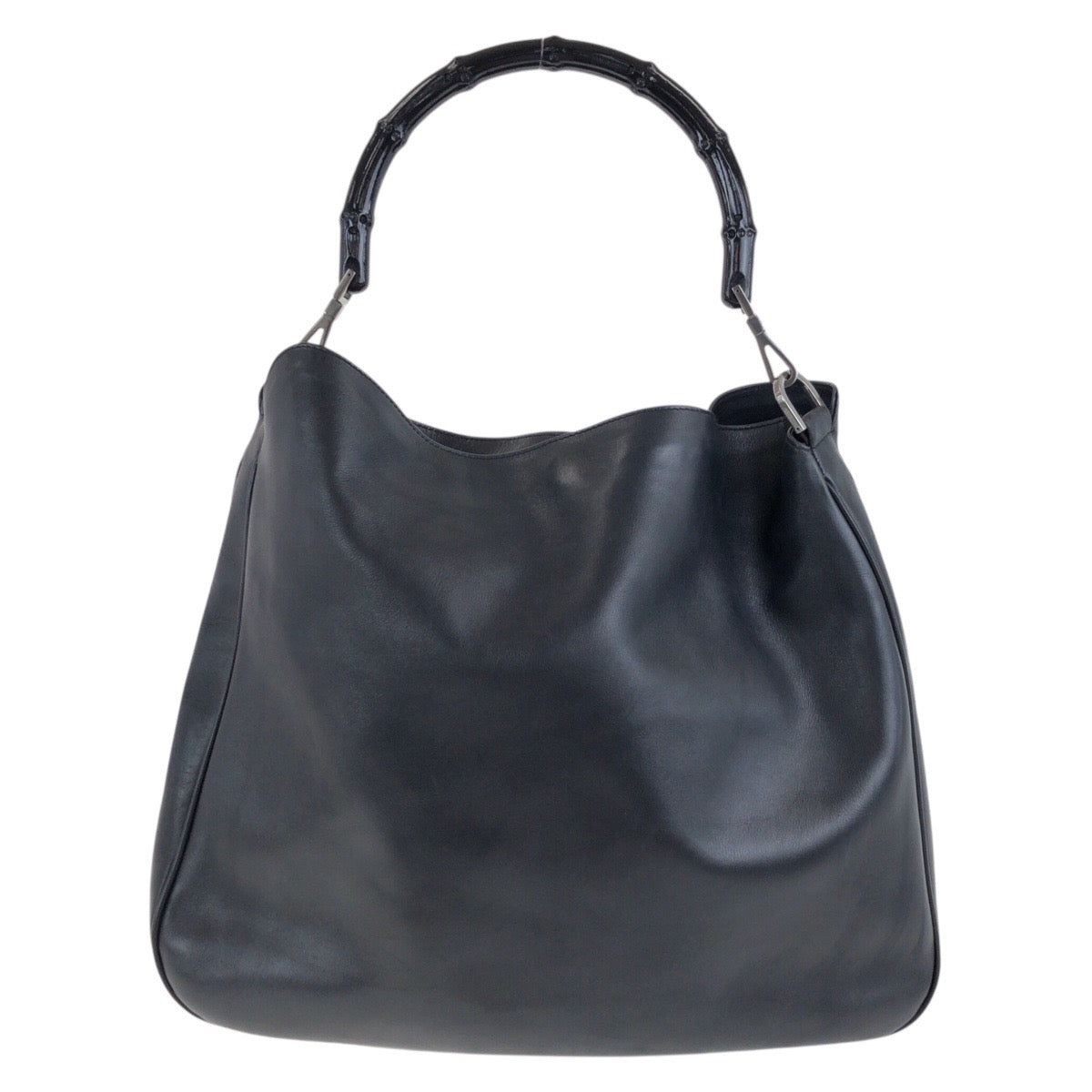 18098
GUCCI グッチ バンブー ブラック 黒 シルバー金具 レザー 001 1577 ショルダーバッグ レディース ABP39