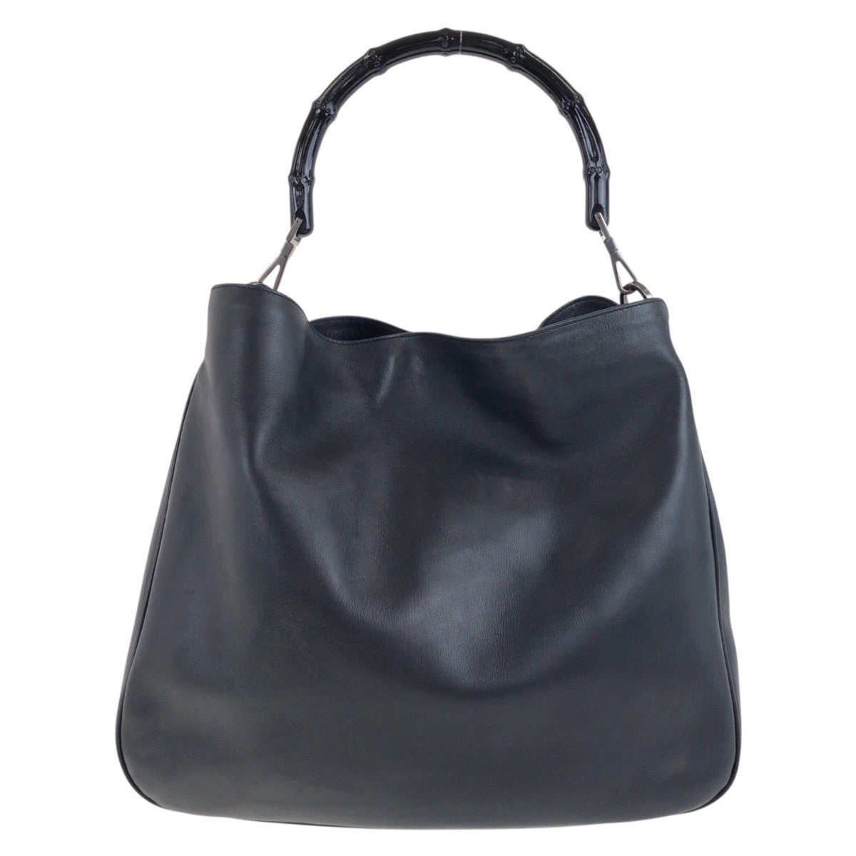 18098
GUCCI グッチ バンブー ブラック 黒 シルバー金具 レザー 001 1577 ショルダーバッグ レディース ABP39