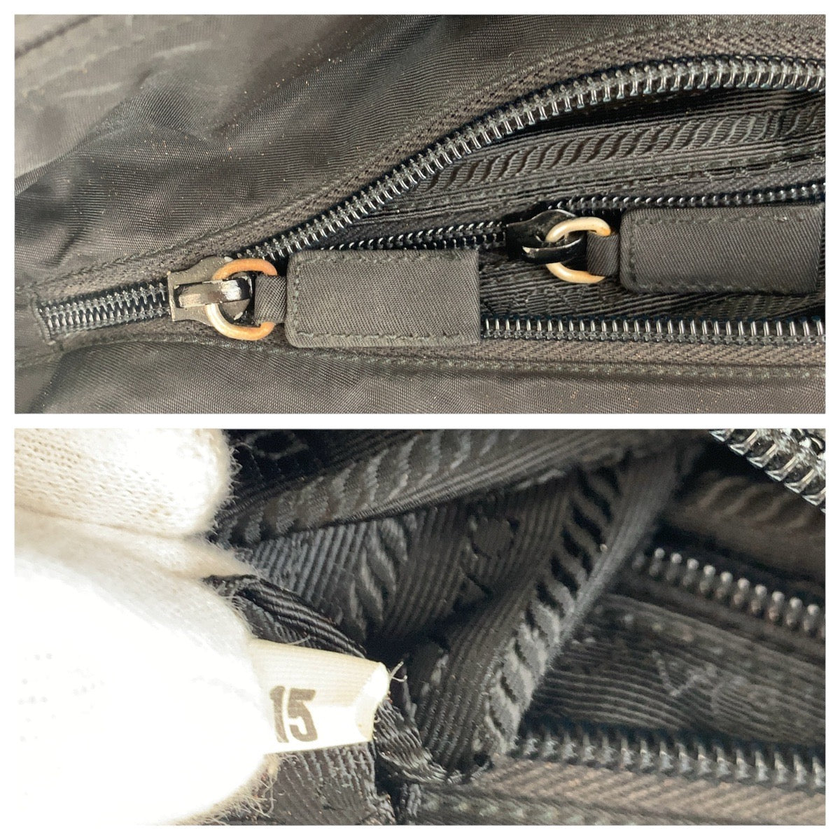 18099
PRADA プラダ テスート 三角ロゴプレート ブラック 黒 シルバー金具 ナイロン トートバッグ ショルダーバッグ  レディース ABP40