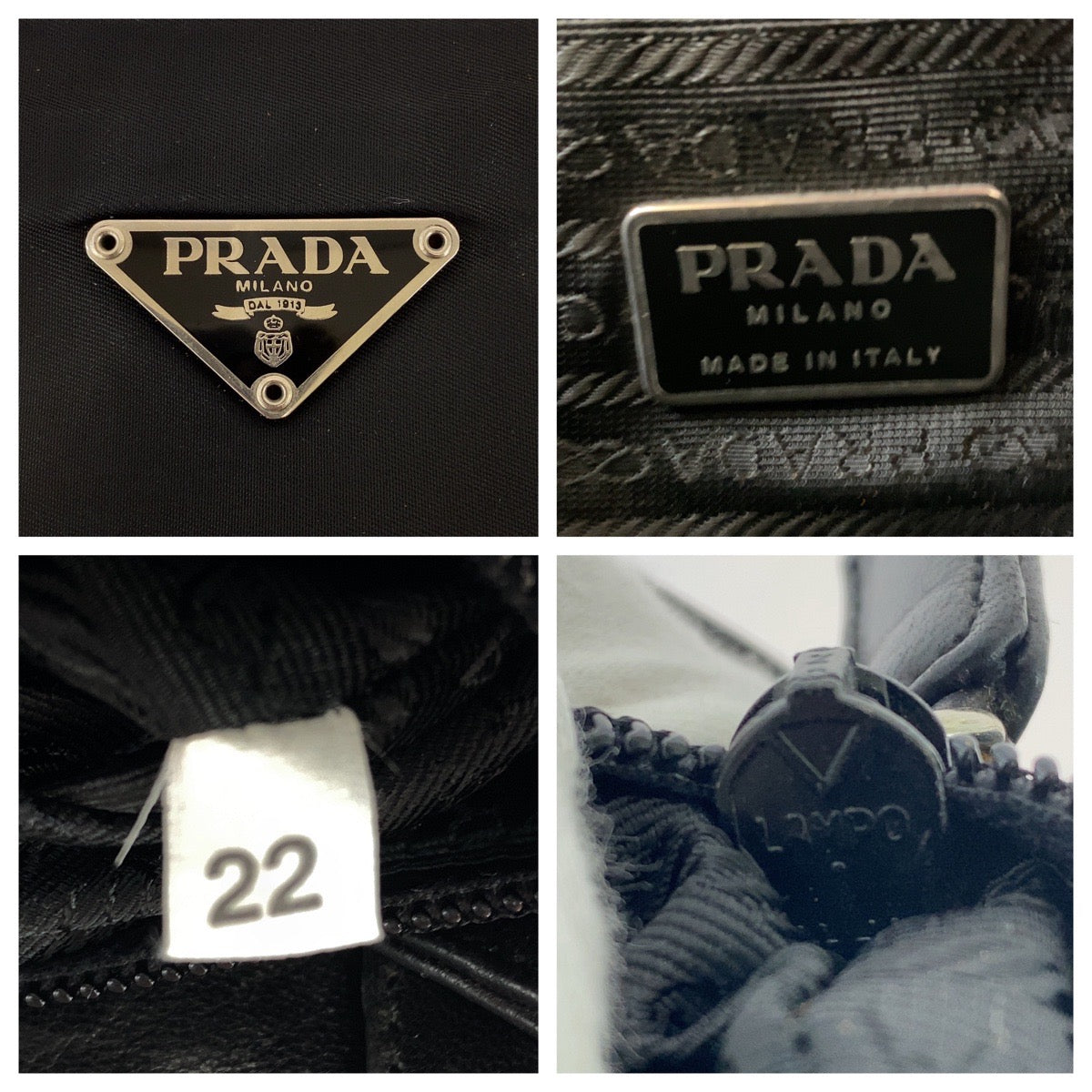 18100
PRADA プラダ テスート 三角ロゴプレート ブラック 黒 シルバー金具 ナイロン / レザー トートバッグ ショルダーバッグ  レディース ABP40