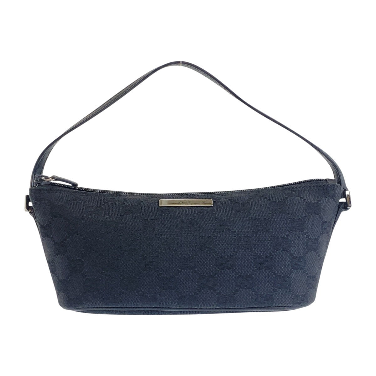 18101
GUCCI グッチ ブラック 黒 シルバー金具 GGキャンバス / レザー 07198 ハンドバッグ アクセサリーポーチ レディース A38