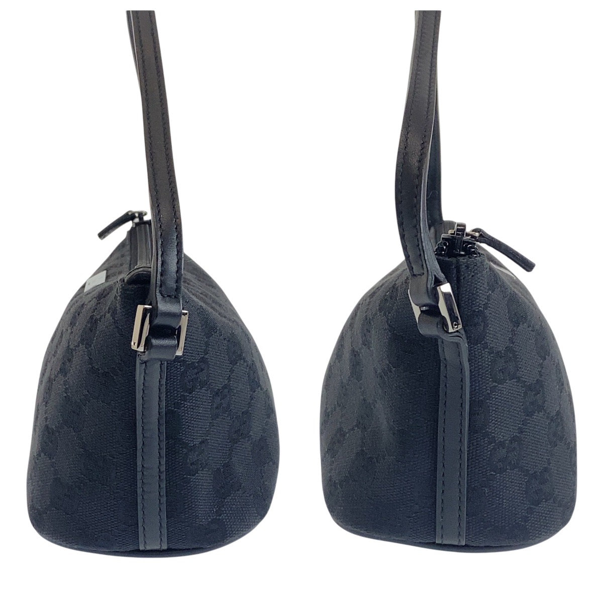18101
GUCCI グッチ ブラック 黒 シルバー金具 GGキャンバス / レザー 07198 ハンドバッグ アクセサリーポーチ レディース A38