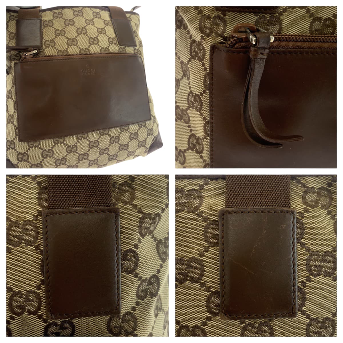 18103
GUCCI グッチ ブラウン ベージュ シルバー金具 GGキャンバス 019 0402 トートバッグ ショルダーバッグ  レディース AB25