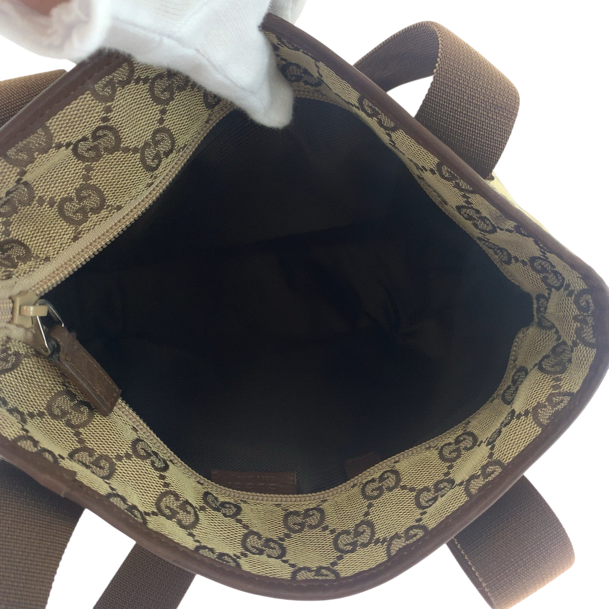 18103
GUCCI グッチ ブラウン ベージュ シルバー金具 GGキャンバス 019 0402 トートバッグ ショルダーバッグ  レディース AB25