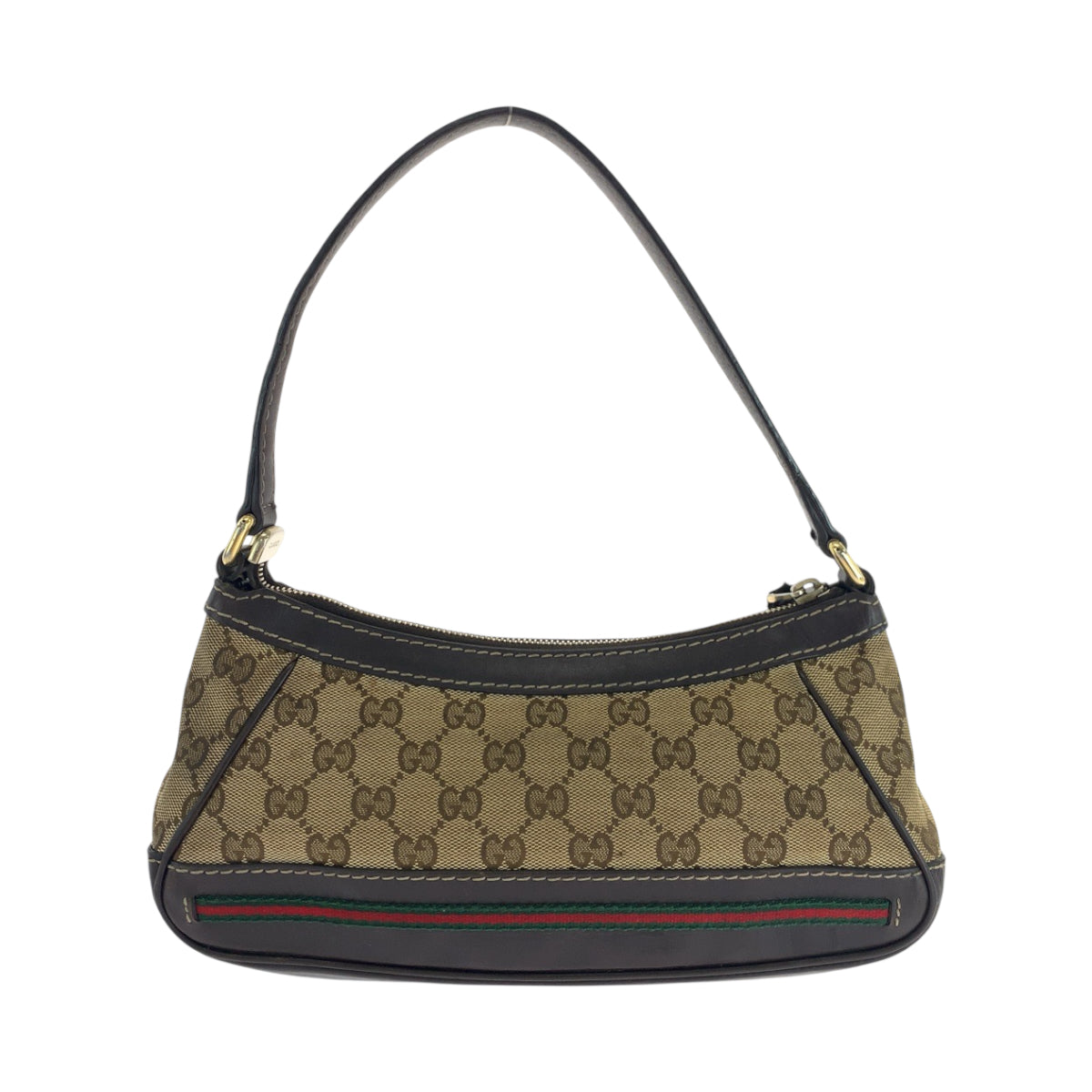 18104
GUCCI グッチ シェリーライン ダークブラウン ベージュ ゴールド金具 GGキャンバス 269893 ショルダーバッグ ハンドバッグ  レディース AB39