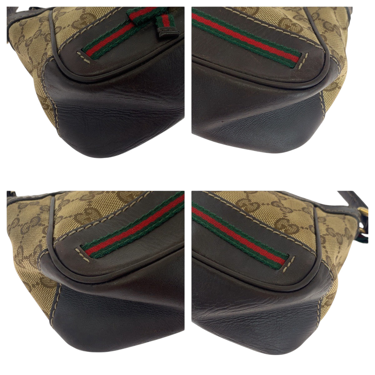 18104
GUCCI グッチ シェリーライン ダークブラウン ベージュ ゴールド金具 GGキャンバス 269893 ショルダーバッグ ハンドバッグ  レディース AB39
