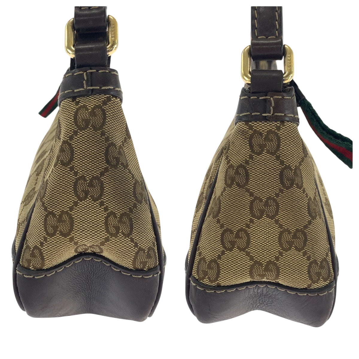 18104
GUCCI グッチ シェリーライン ダークブラウン ベージュ ゴールド金具 GGキャンバス 269893 ショルダーバッグ ハンドバッグ  レディース AB39