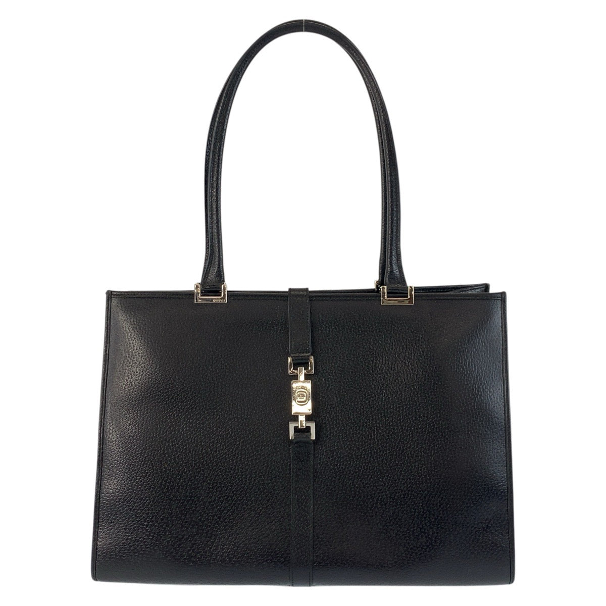 18105
GUCCI グッチ ジャッキー ブラック 黒 シルバー金具 レザー 002 1074 トートバッグ ショルダーバッグ  レディース ABP56