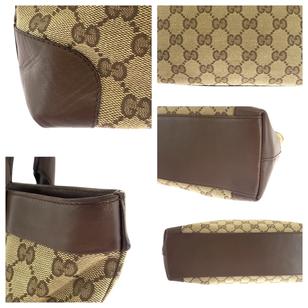 18106
GUCCI グッチ ブラウン ベージュ シルバー金具 GGキャンバス 002 1119 トートバッグ ショルダーバッグ レディース AB34