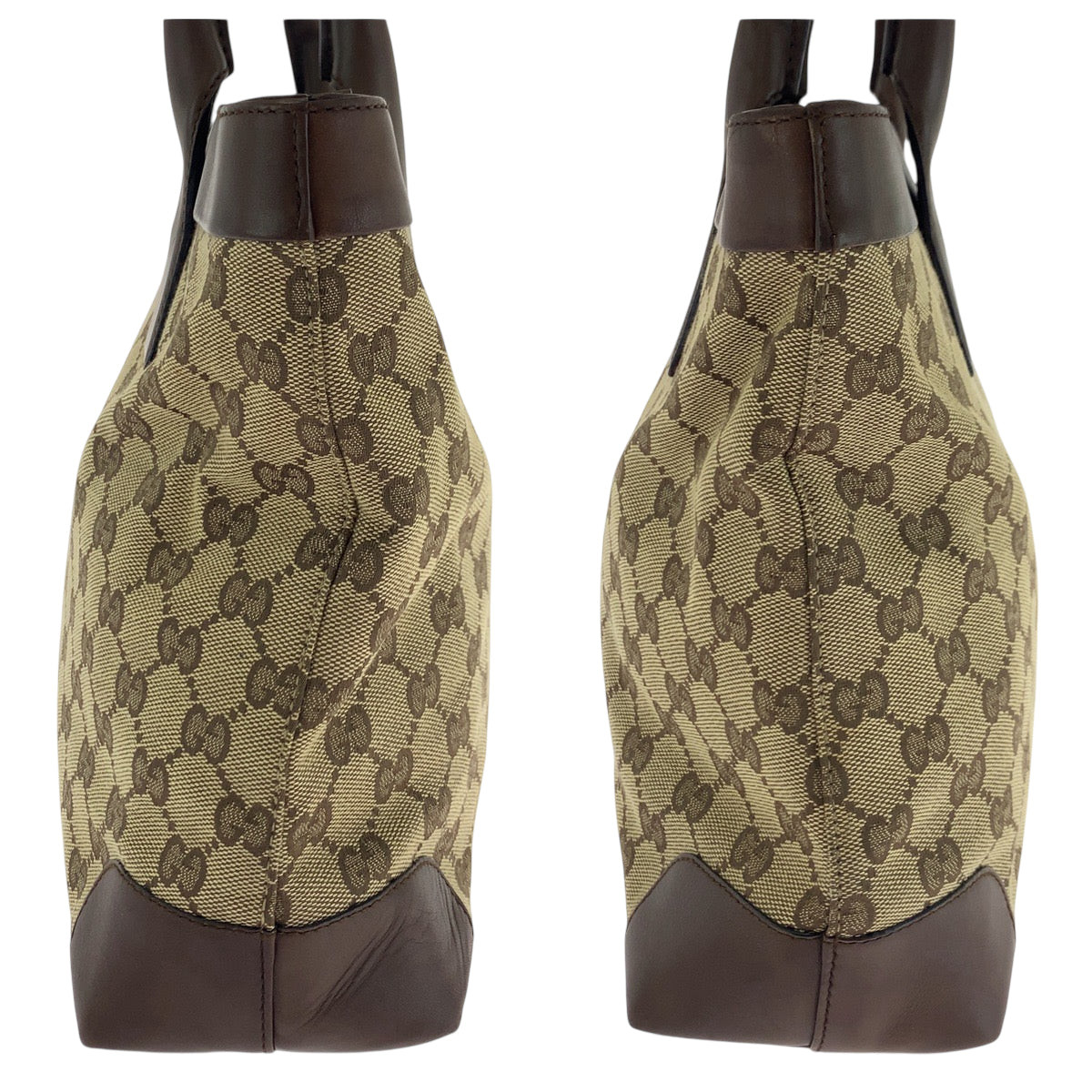 18106
GUCCI グッチ ブラウン ベージュ シルバー金具 GGキャンバス 002 1119 トートバッグ ショルダーバッグ レディース AB34