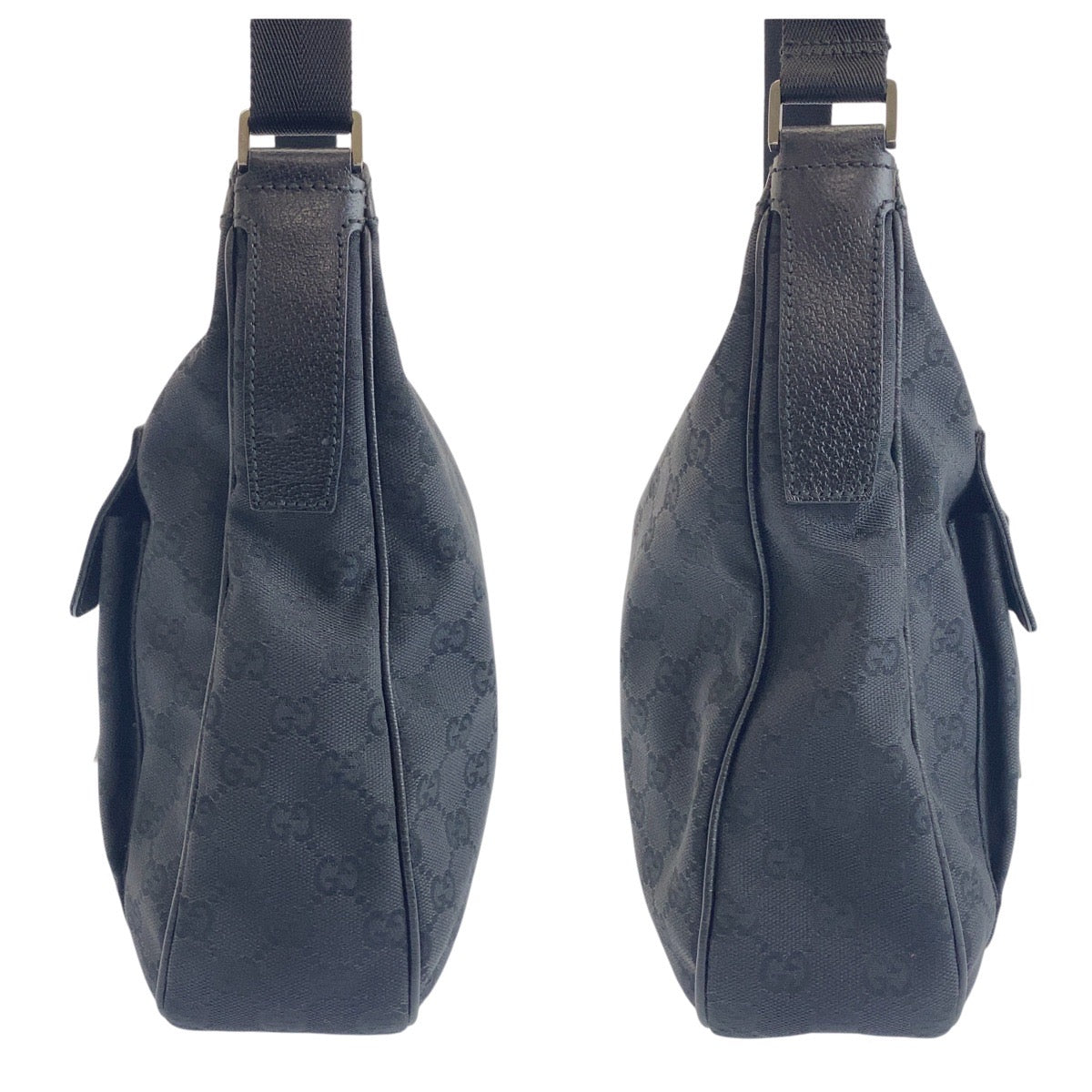 18107
GUCCI グッチ ブラック 黒 シルバー金具 GGキャンバス 131211 斜め掛け ショルダーバッグ メッセンジャーバッグ  メンズ AB40