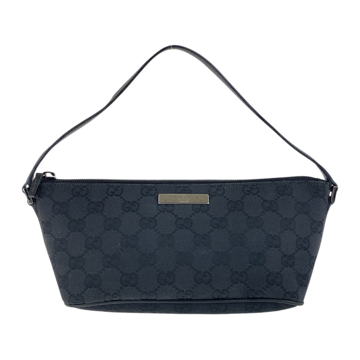 18108
GUCCI グッチ ブラック 黒 シルバー金具 GGキャンバス / レザー 07198 ハンドバッグ アクセサリーポーチ  レディース A39