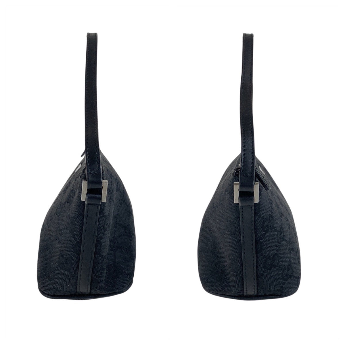 18108
GUCCI グッチ ブラック 黒 シルバー金具 GGキャンバス / レザー 07198 ハンドバッグ アクセサリーポーチ  レディース A39