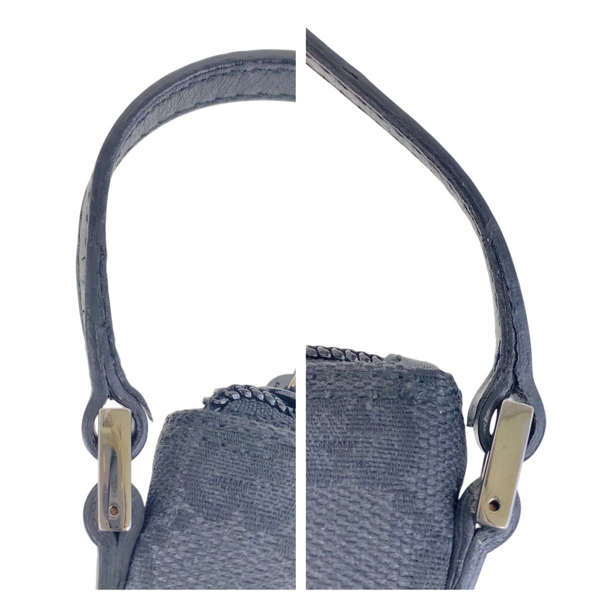 18108
GUCCI グッチ ブラック 黒 シルバー金具 GGキャンバス / レザー 07198 ハンドバッグ アクセサリーポーチ  レディース A39