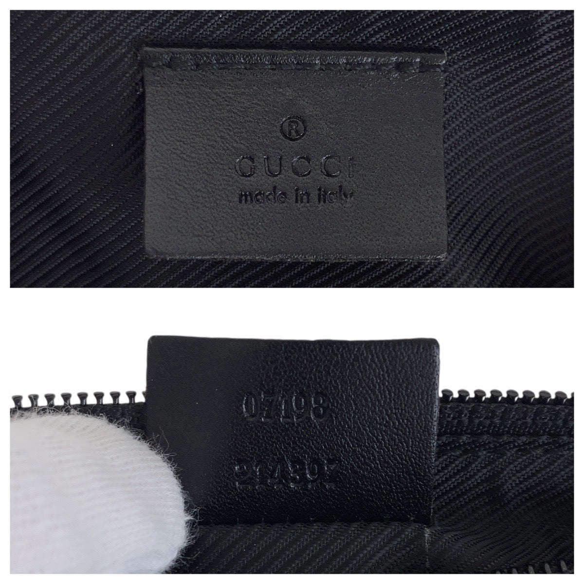 18108
GUCCI グッチ ブラック 黒 シルバー金具 GGキャンバス / レザー 07198 ハンドバッグ アクセサリーポーチ  レディース A39
