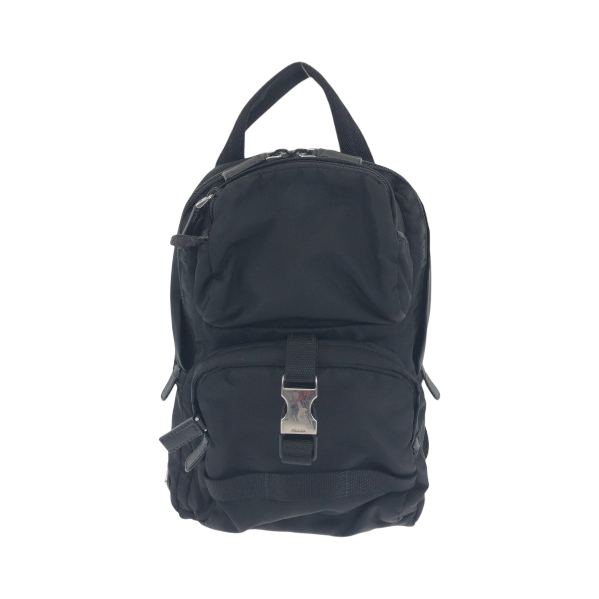 18109
PRADA プラダ テスート 三角ロゴプレート ブラック 黒 シルバー金具 ナイロン 2VZ013 ボディバッグ バムバッグ  メンズ AB29