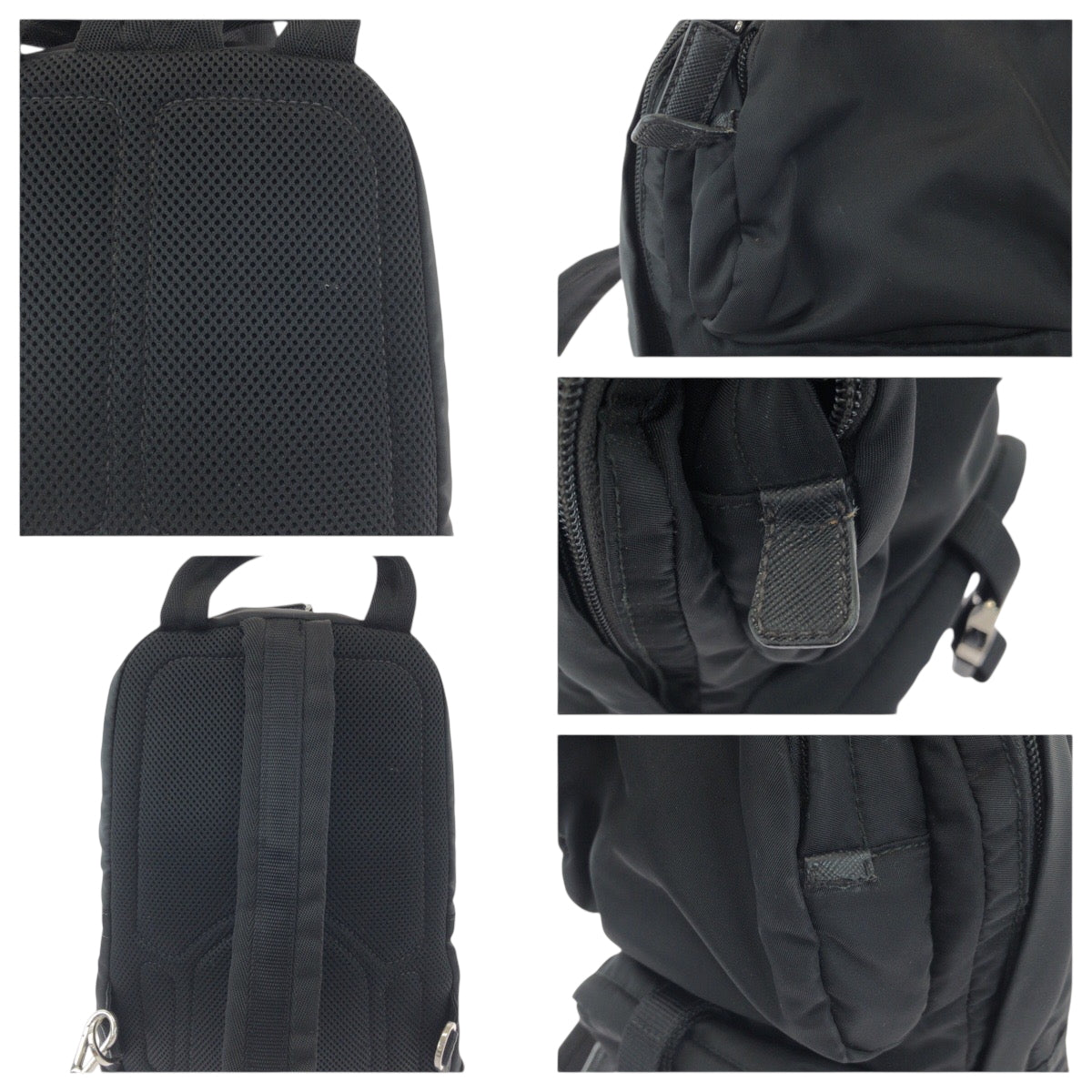 18109
PRADA プラダ テスート 三角ロゴプレート ブラック 黒 シルバー金具 ナイロン 2VZ013 ボディバッグ バムバッグ  メンズ AB29