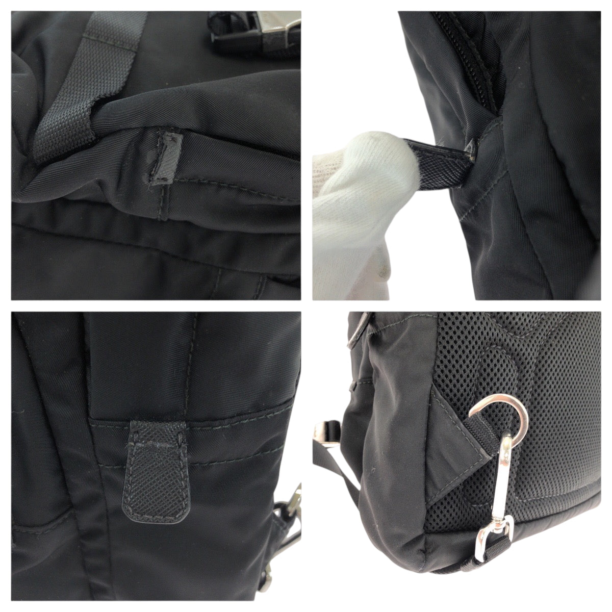 18109
PRADA プラダ テスート 三角ロゴプレート ブラック 黒 シルバー金具 ナイロン 2VZ013 ボディバッグ バムバッグ  メンズ AB29