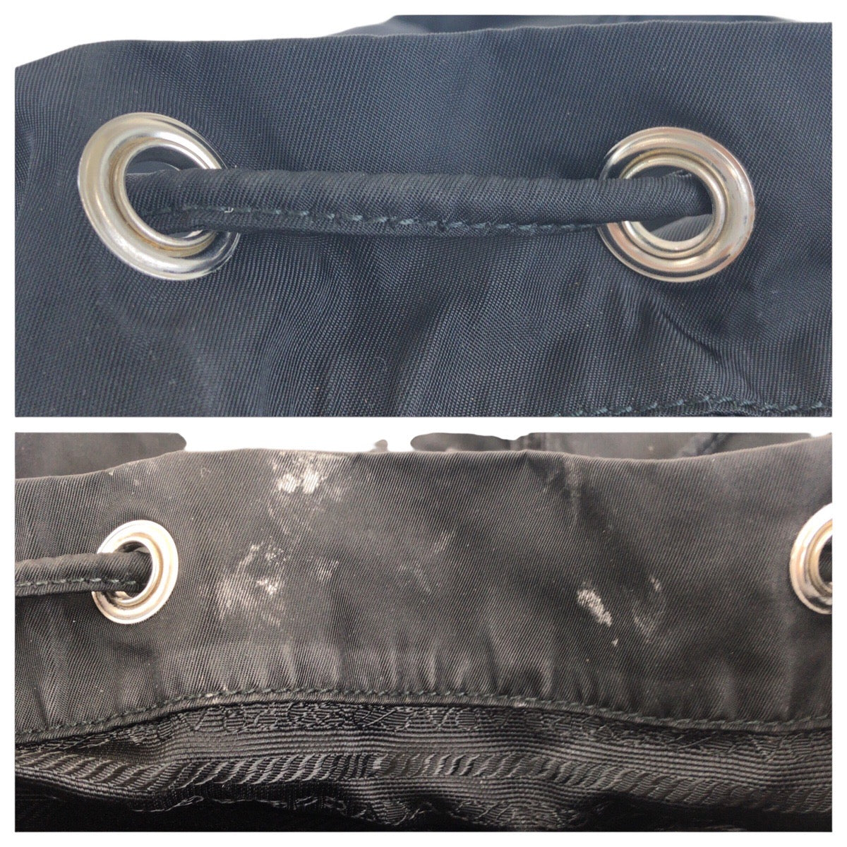 18110
PRADA プラダ テスート 三角ロゴプレート ブラック 黒 シルバー金具 ナイロン バックパック リュックサック  レディース AB42