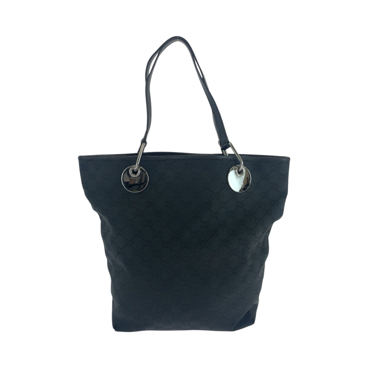 18113
GUCCI グッチ ブラック 黒 シルバー金具 GGキャンバス 420836 トートバッグ ショルダーバッグ  レディース AB25