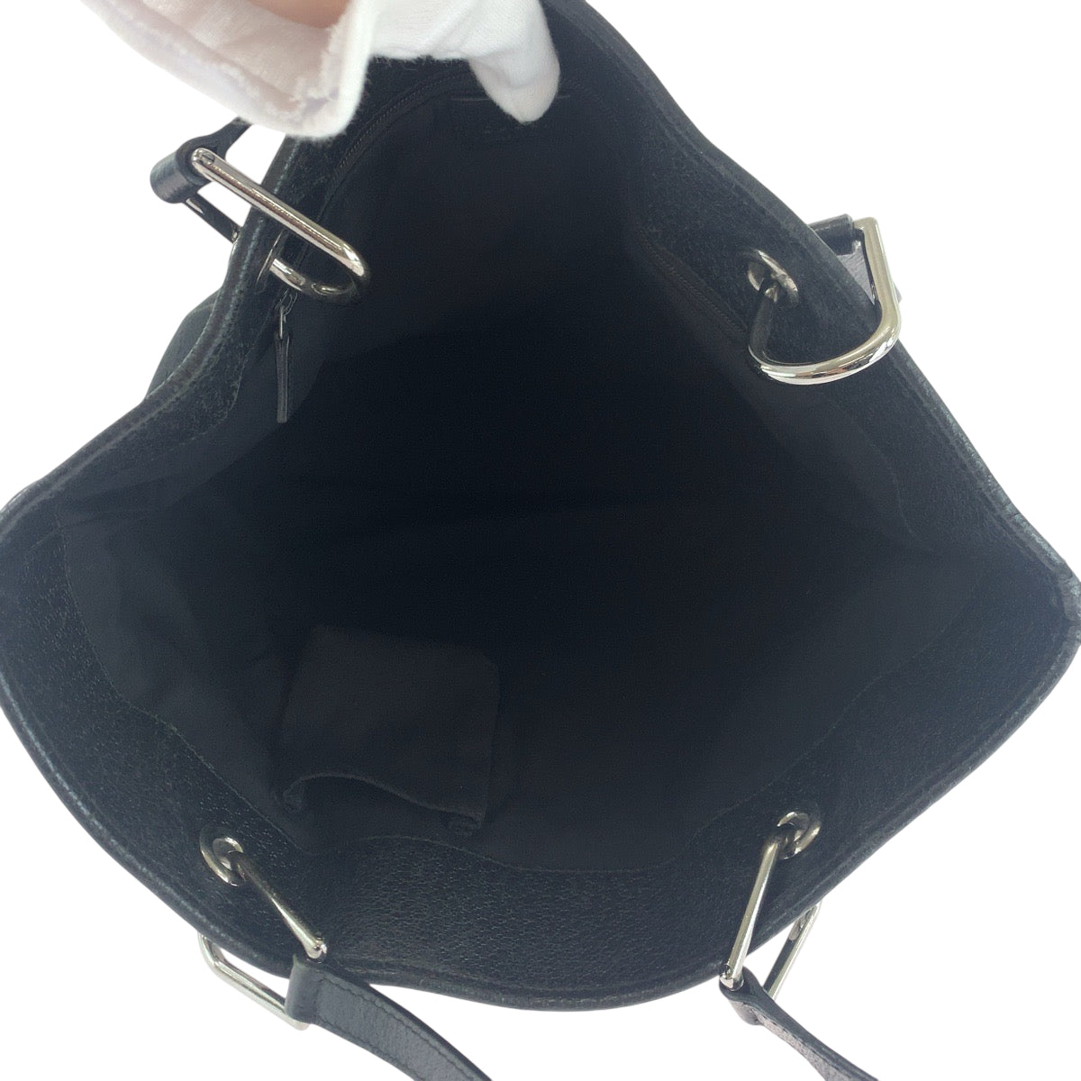 18113
GUCCI グッチ ブラック 黒 シルバー金具 GGキャンバス 420836 トートバッグ ショルダーバッグ  レディース AB25