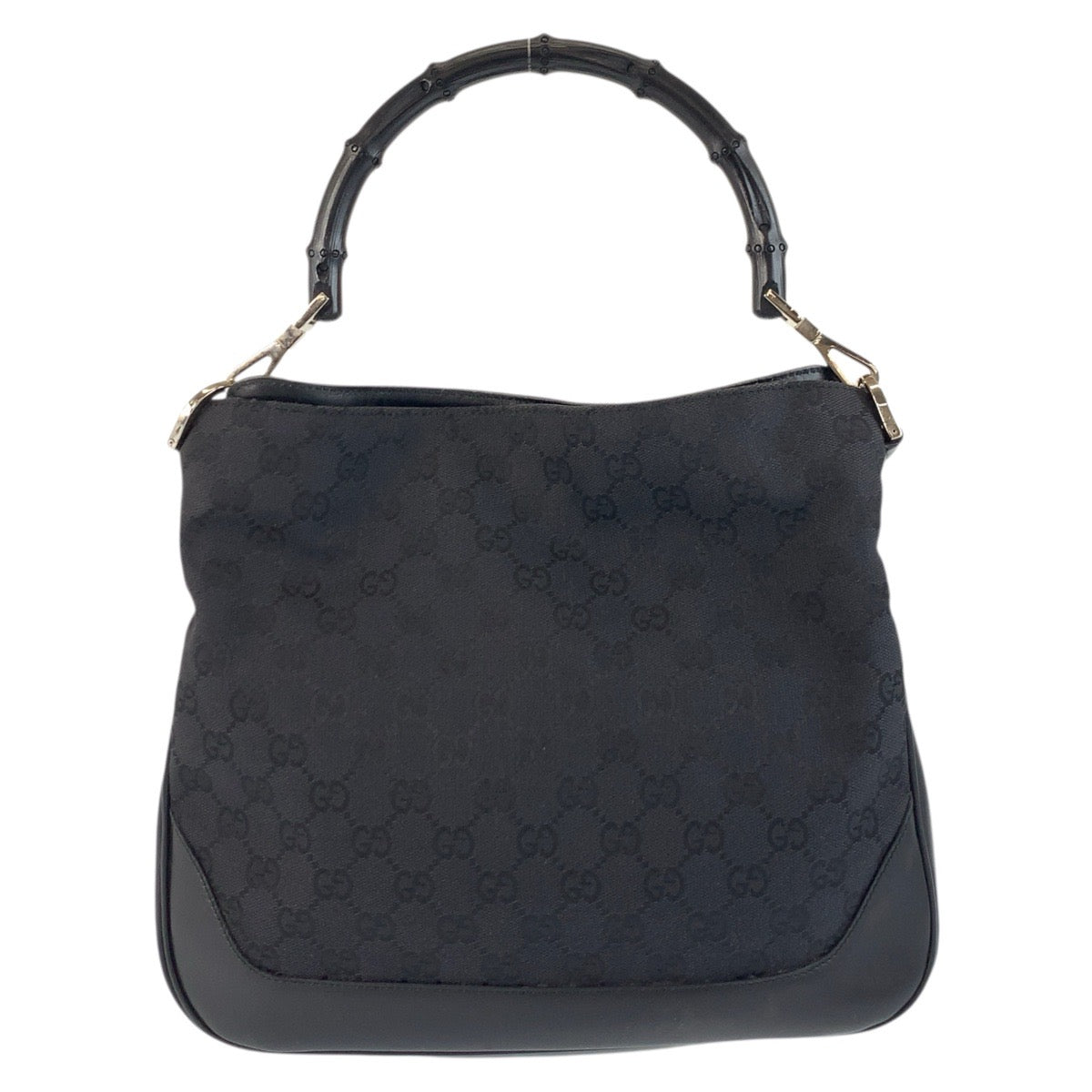 18115
GUCCI グッチ バンブー ブラック 黒 シルバー金具 GGキャンバス 001 4095 ハンドバッグ ショルダーバッグ  レディース ABP40