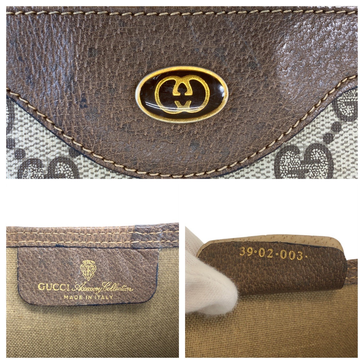 18119
GUCCI グッチ シェリーライン オールドグッチ ベージュ ブラウン GGスプリームキャンバス / レザー 39 02 003 トートバッグ ショルダーバッグ  レディース AB25
