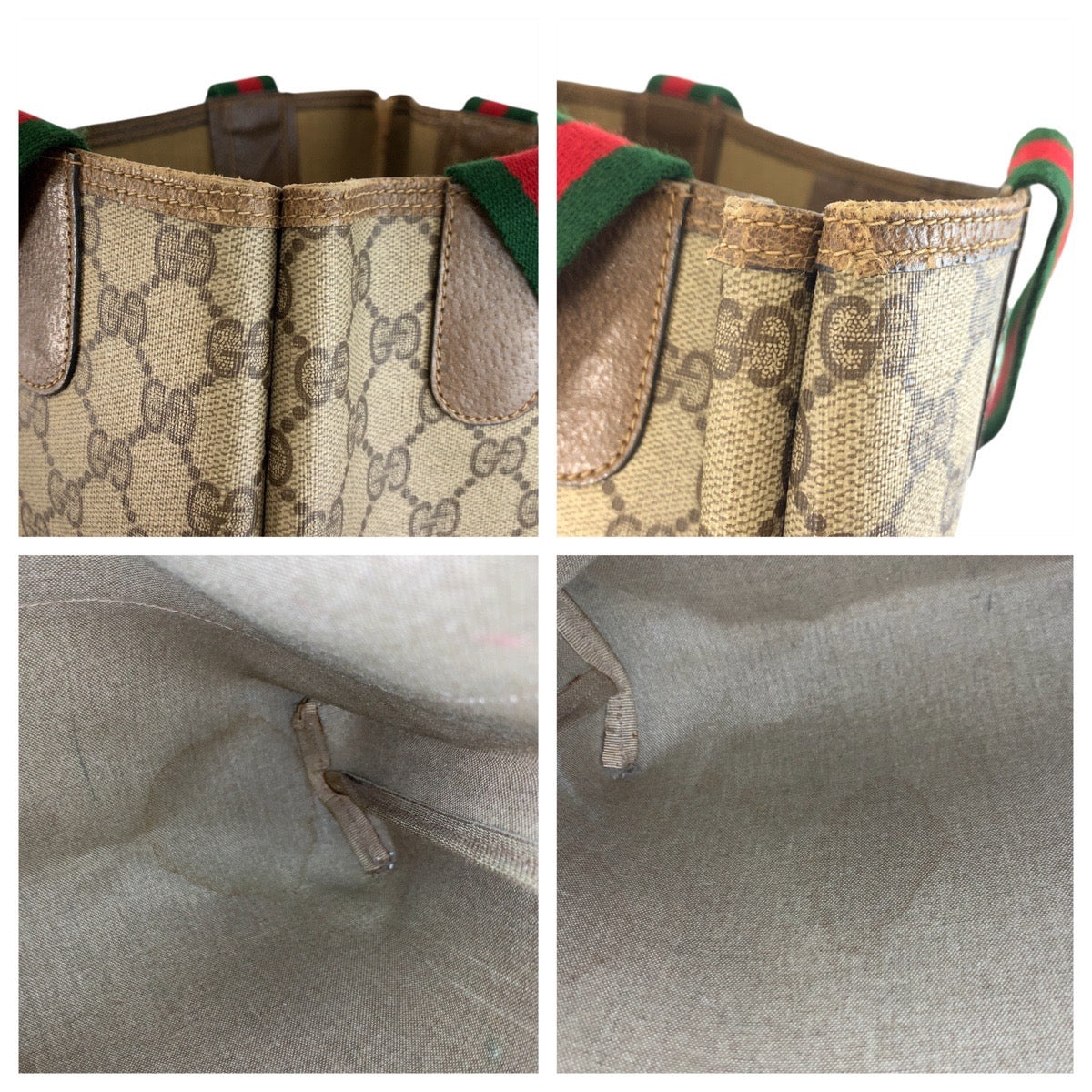 18119
GUCCI グッチ シェリーライン オールドグッチ ベージュ ブラウン GGスプリームキャンバス / レザー 39 02 003 トートバッグ ショルダーバッグ  レディース AB25