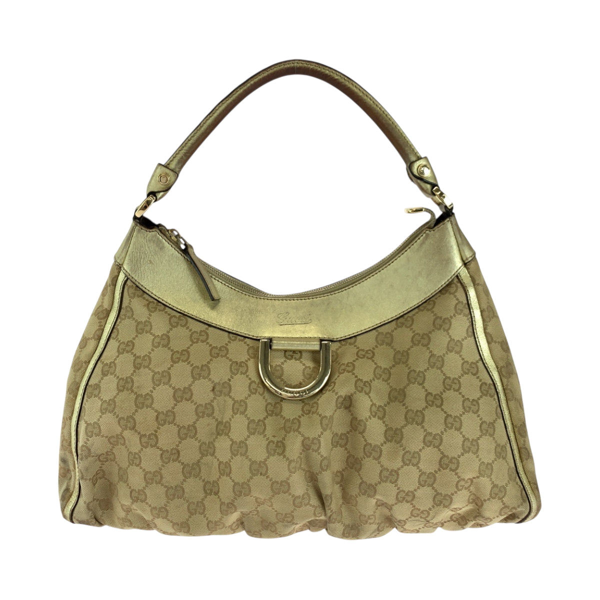 18120
GUCCI グッチ アビー ベージュ ゴールド ゴールド金具 GGキャンバス 189833 ショルダーバッグ 肩掛け  レディース