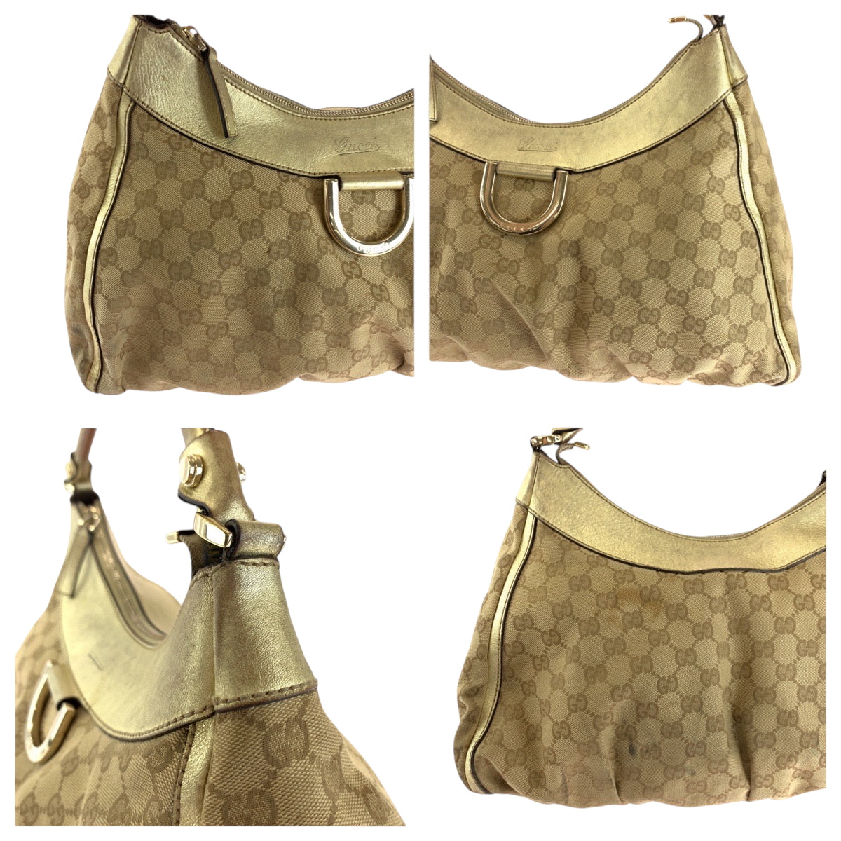18120
GUCCI グッチ アビー ベージュ ゴールド ゴールド金具 GGキャンバス 189833 ショルダーバッグ 肩掛け  レディース