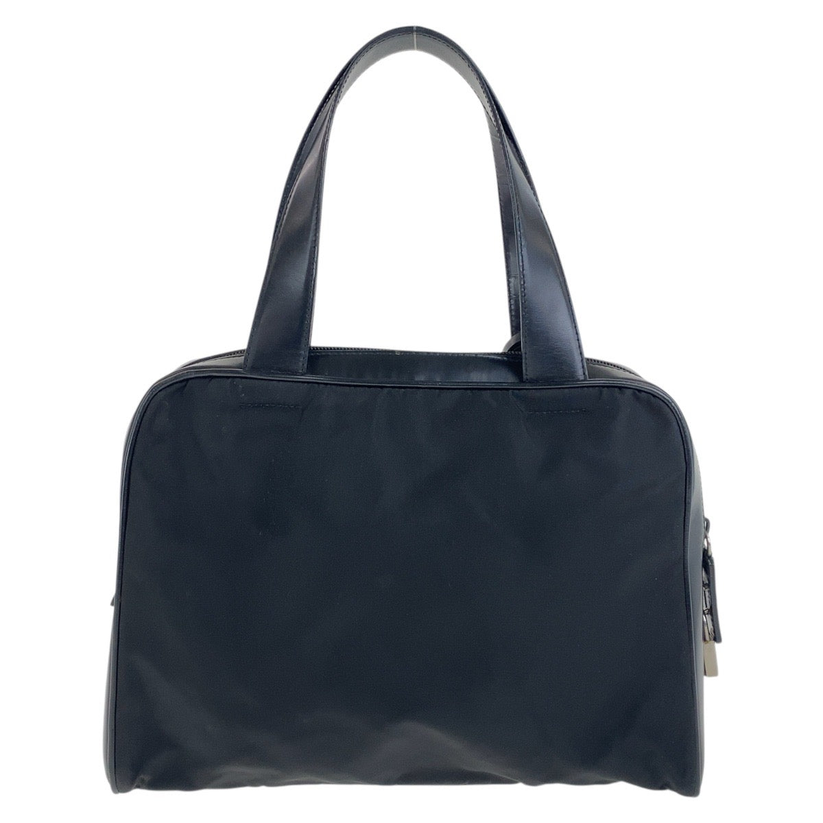 18121
PRADA プラダ テスート 三角ロゴプレート ブラック 黒 シルバー金具 ナイロン / レザー ハンドバッグ  レディース ABP35