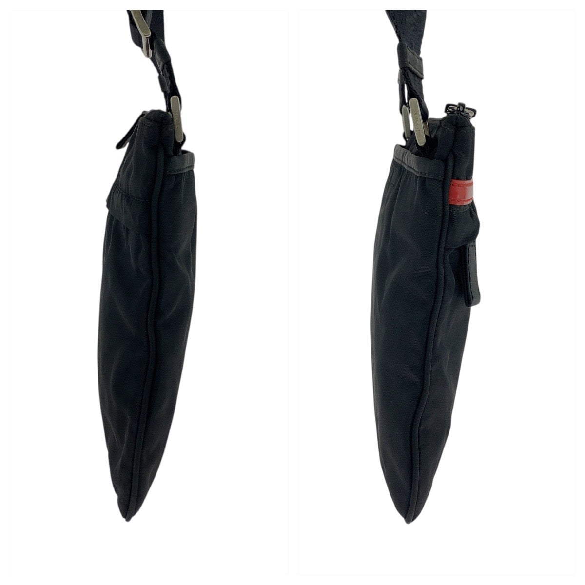18122
PRADA SPORTS プラダスポーツ テスート ブラック 黒 シルバー金具 ナイロン ショルダーバッグ ポシェット  レディース