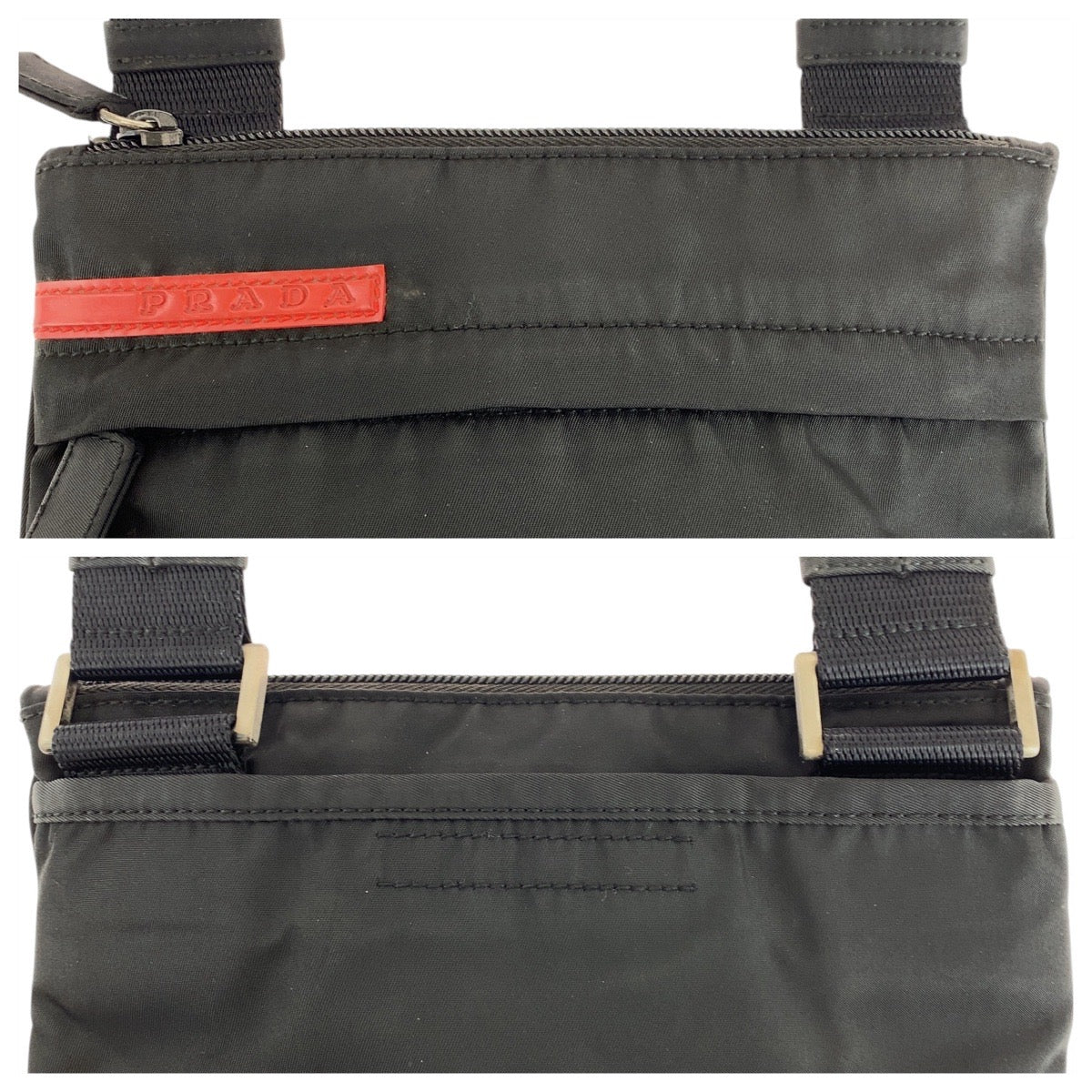 18122
PRADA SPORTS プラダスポーツ テスート ブラック 黒 シルバー金具 ナイロン ショルダーバッグ ポシェット  レディース