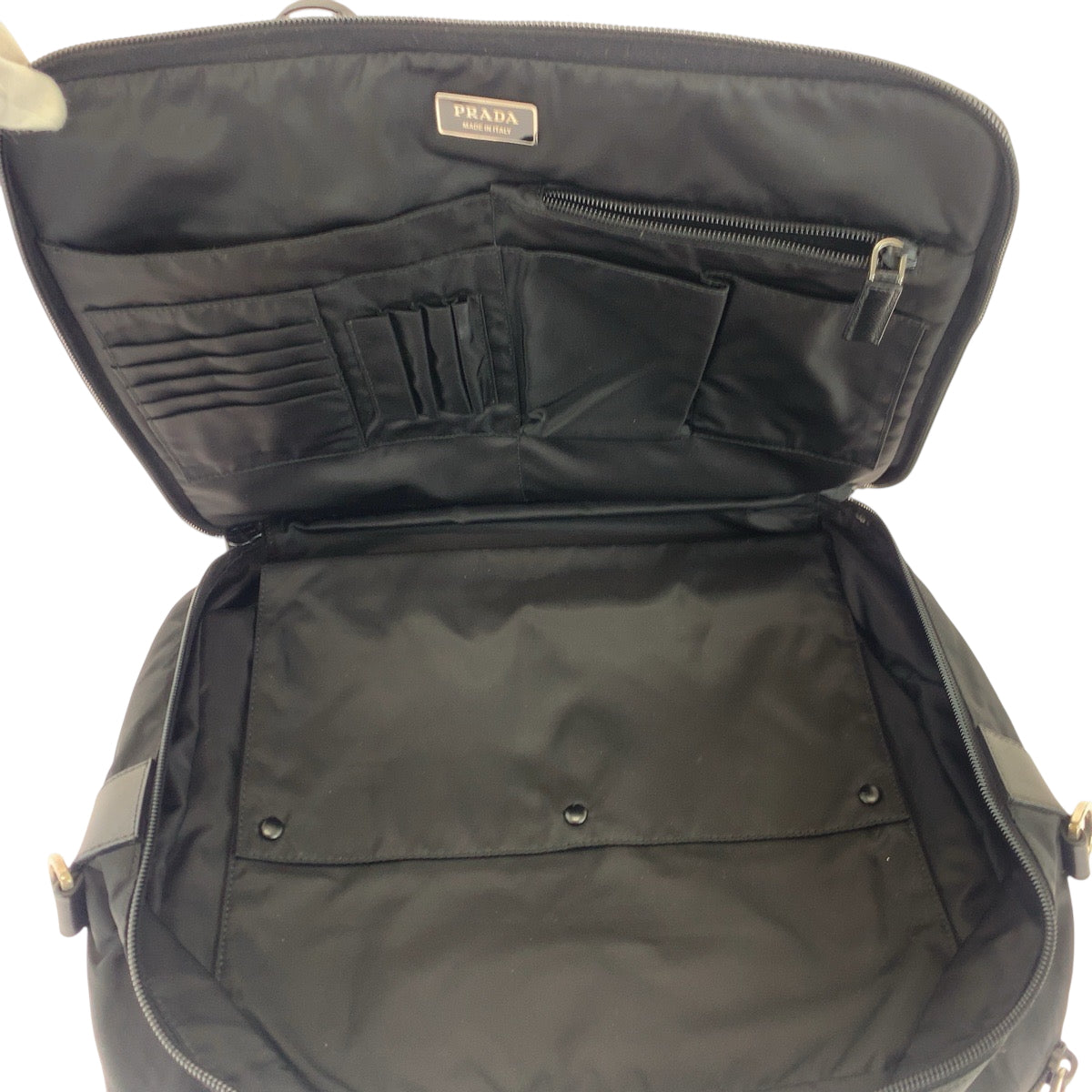 18124
PRADA プラダ テスート 三角ロゴプレート ブラック 黒 シルバー金具 ナイロン ショルダーバッグ ビジネスバッグ 2way  メンズ ABP50
