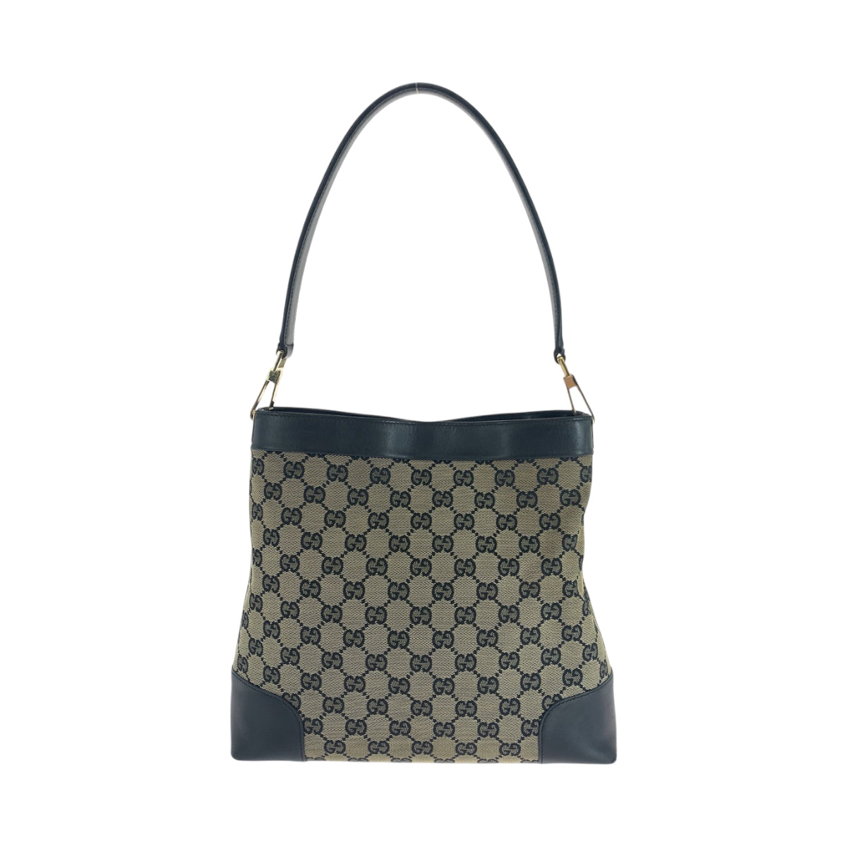 18127
GUCCI グッチ ブラック 黒 ベージュ ゴールド金具 GGキャンバス 001 4231 ワンショルダーバッグ 肩掛け  レディース AB25